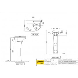 Wall Hung Basin with Full Pedestal