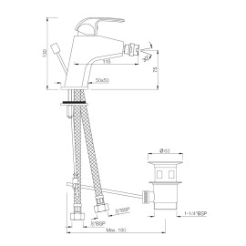  Single Lever 1-Hole Bidet Mixer