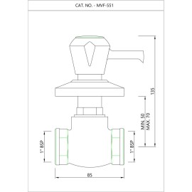 Flush Cock with Wall Flange